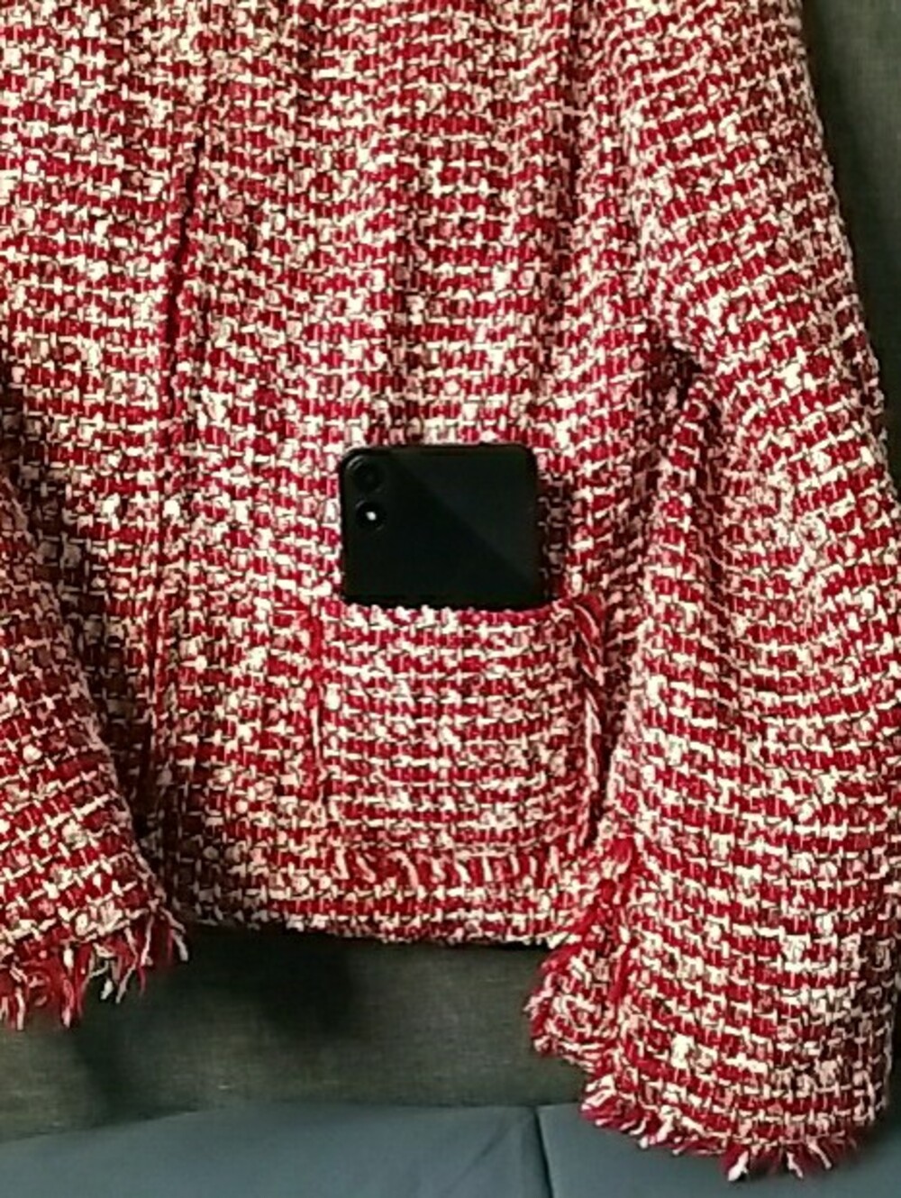 George Multi Color Zipper Tweed Blazer Jacket - Picture 4 of 13